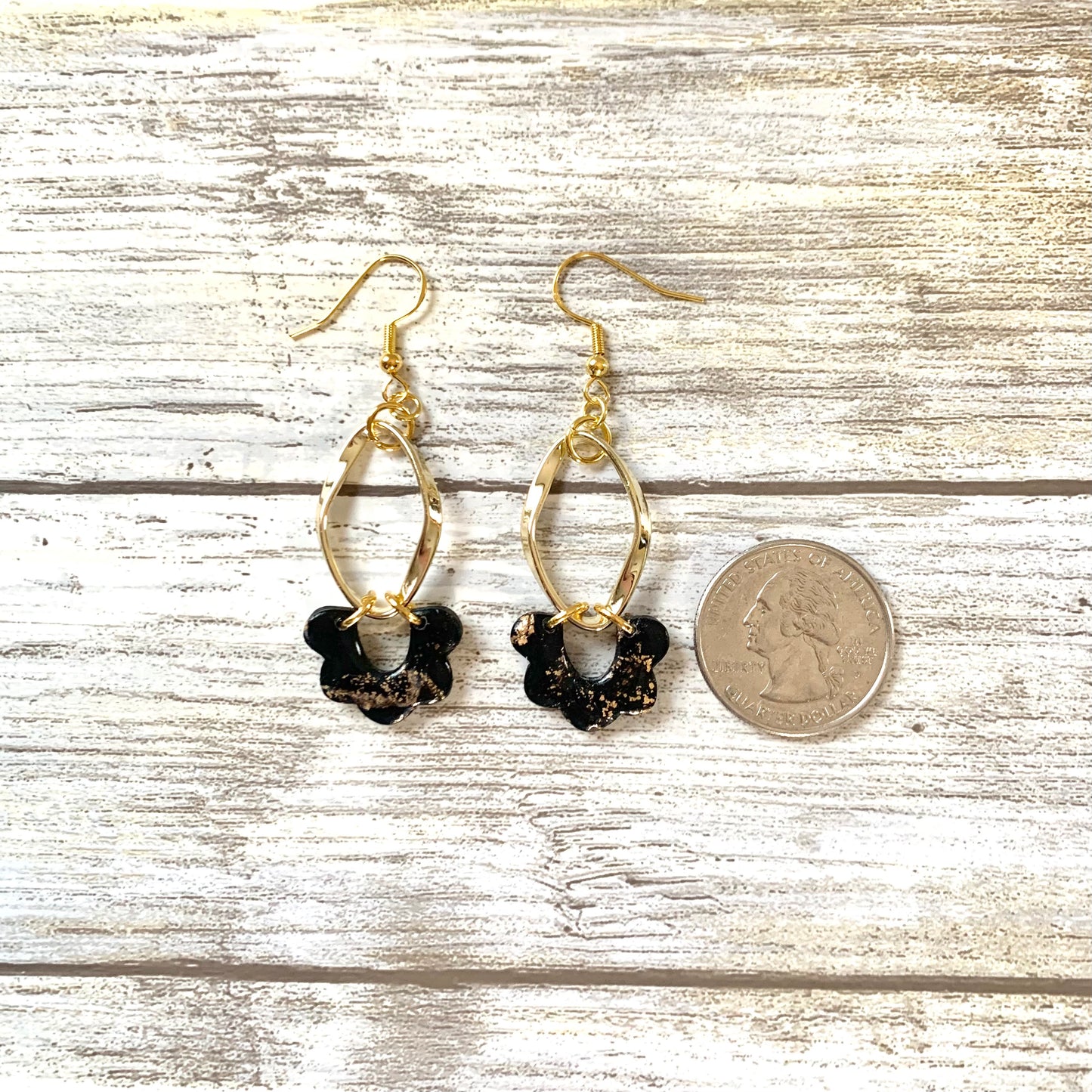 Small Black & Gold Dangles