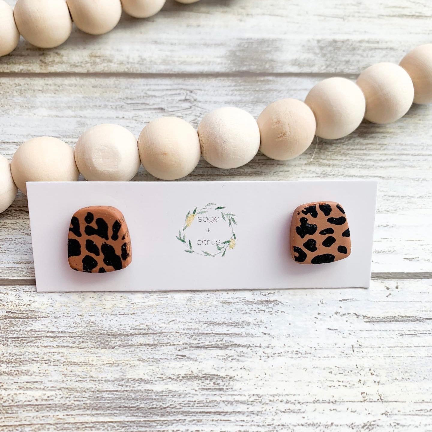 Leopard Print Studs