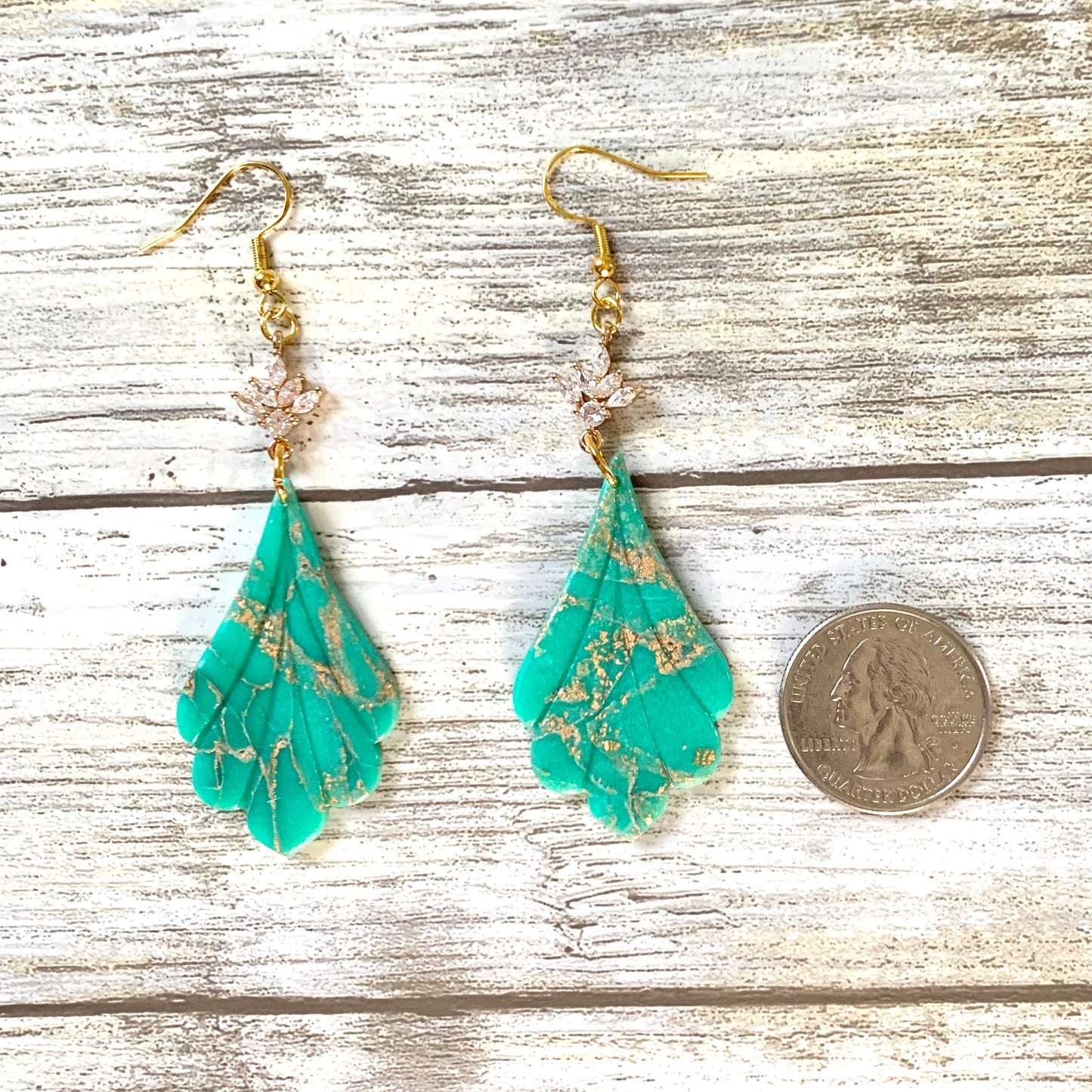 Faux Jade Marble Earrings