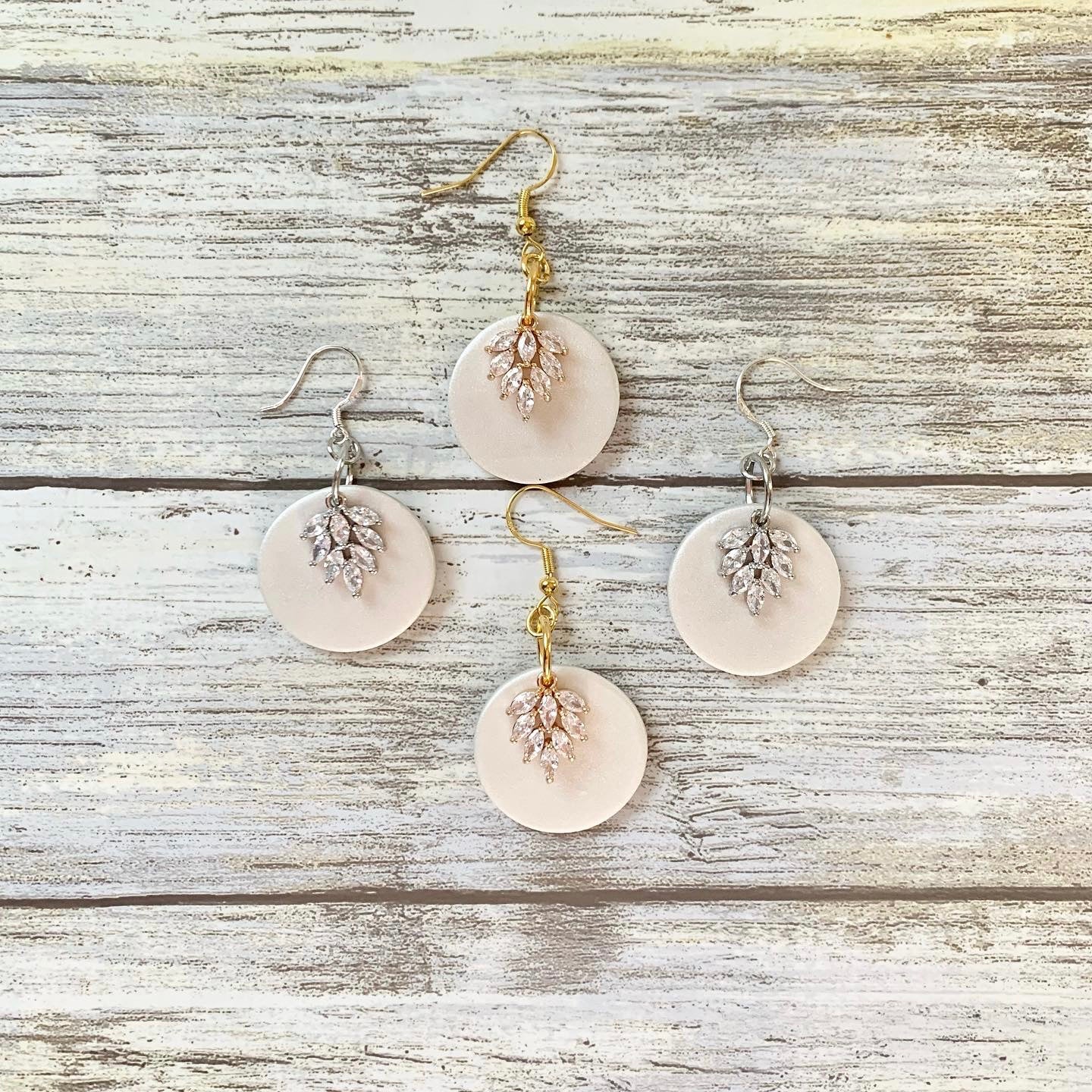 CZ Pave Clay Earrings
