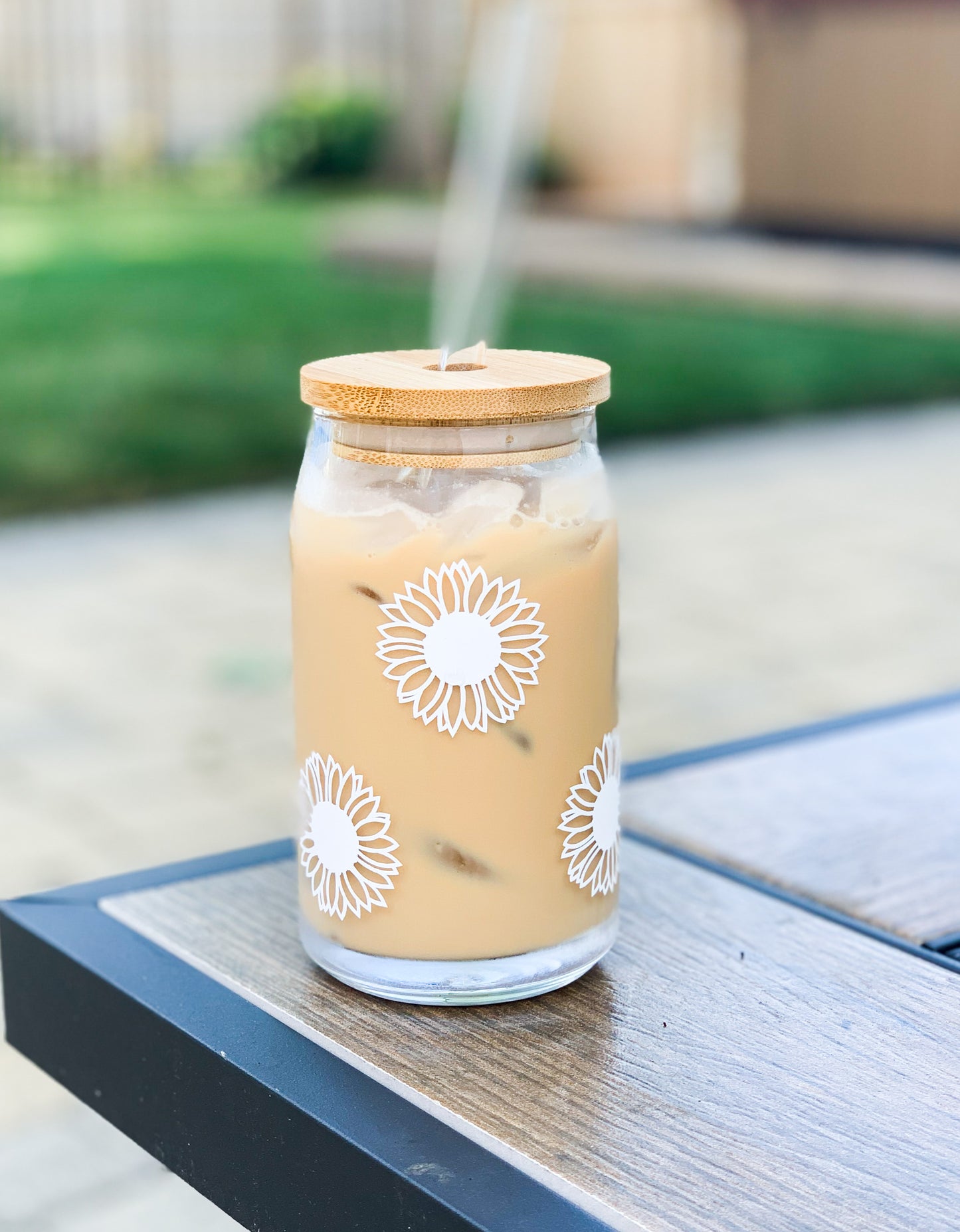 Sunflower Beer Can Glass