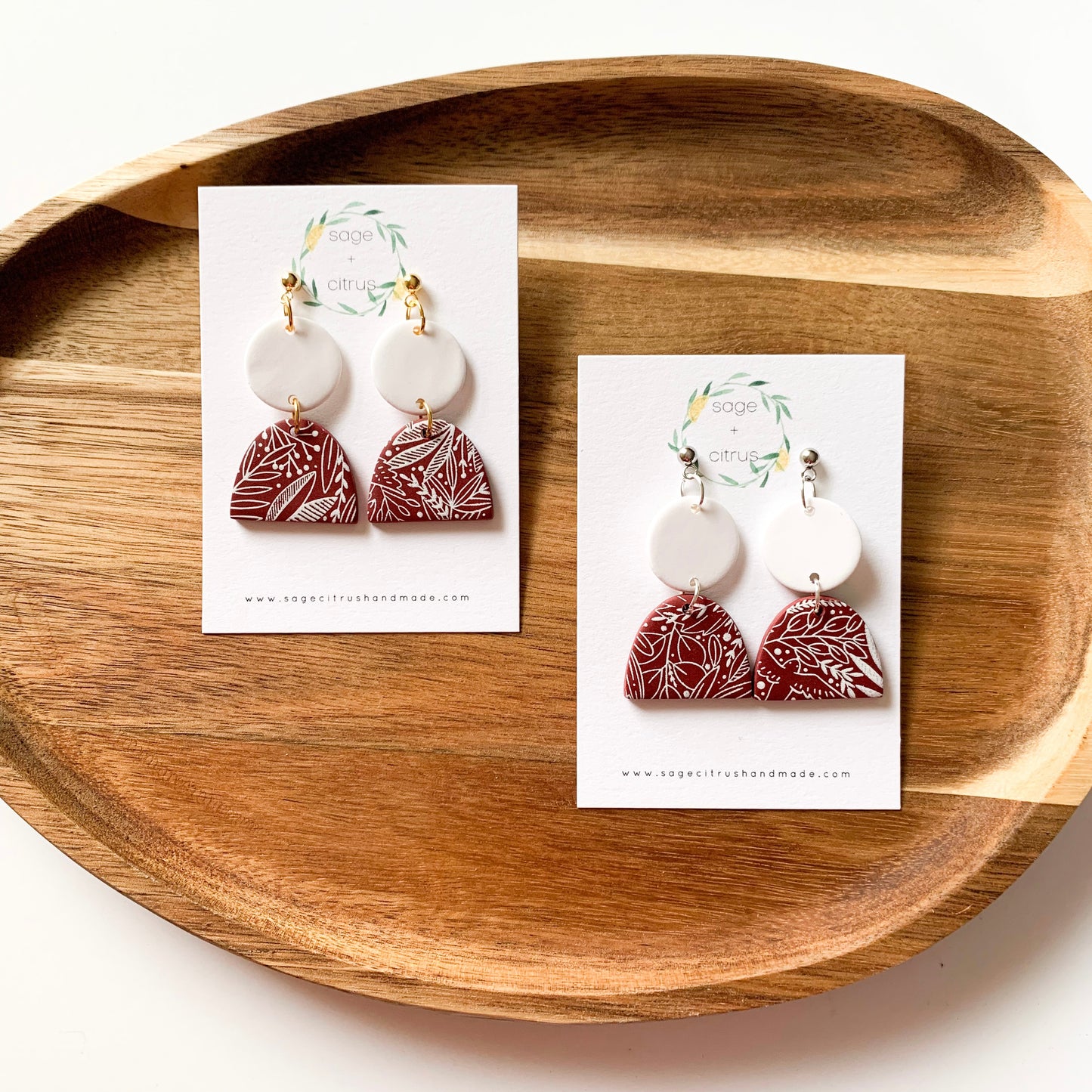 Fall Pattern Dangles - Burgundy