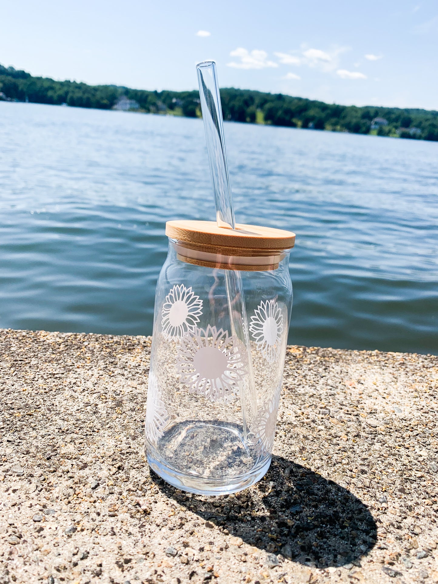 Sunflower Beer Can Glass