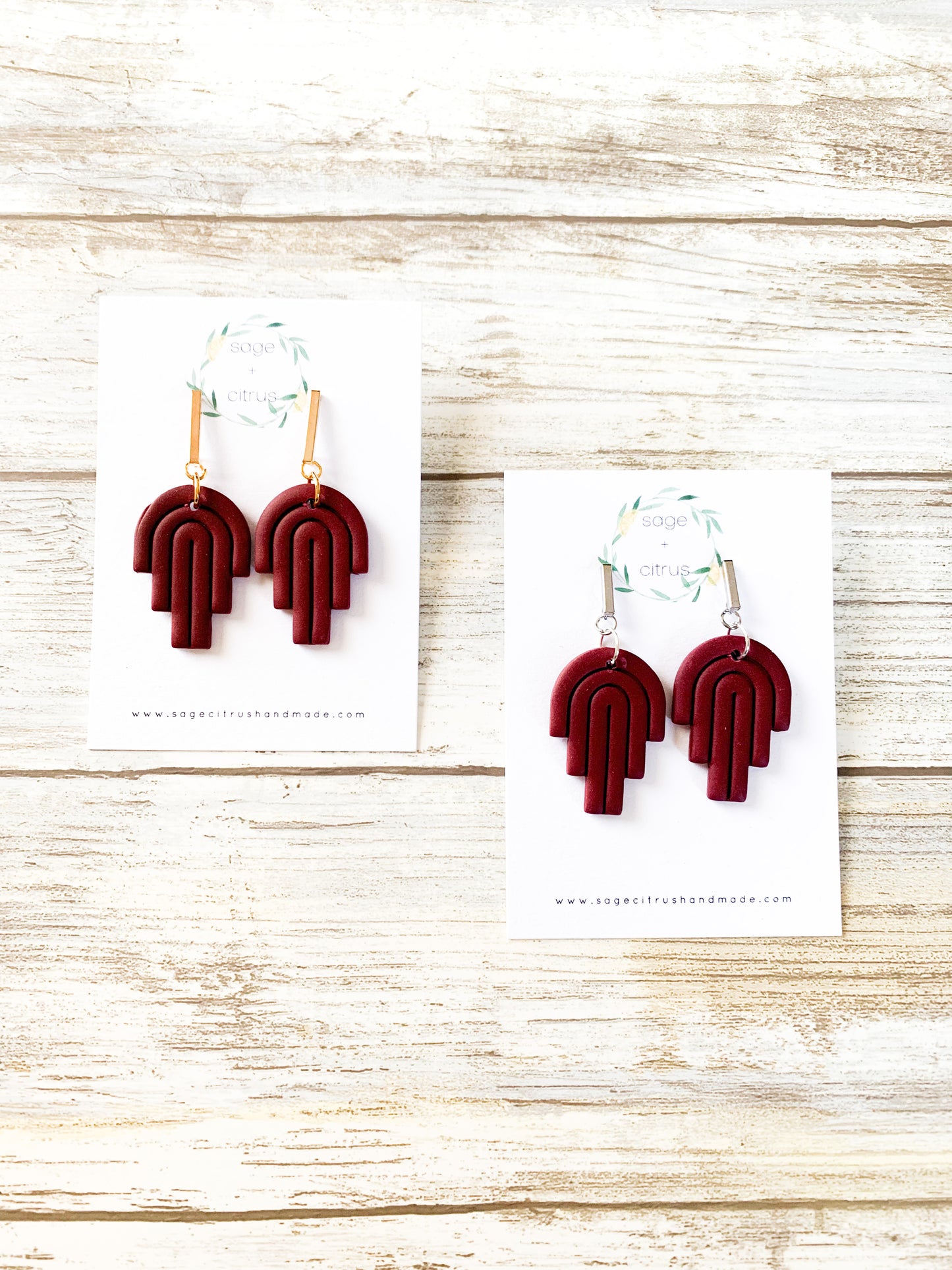 Burgundy Arch Dangles