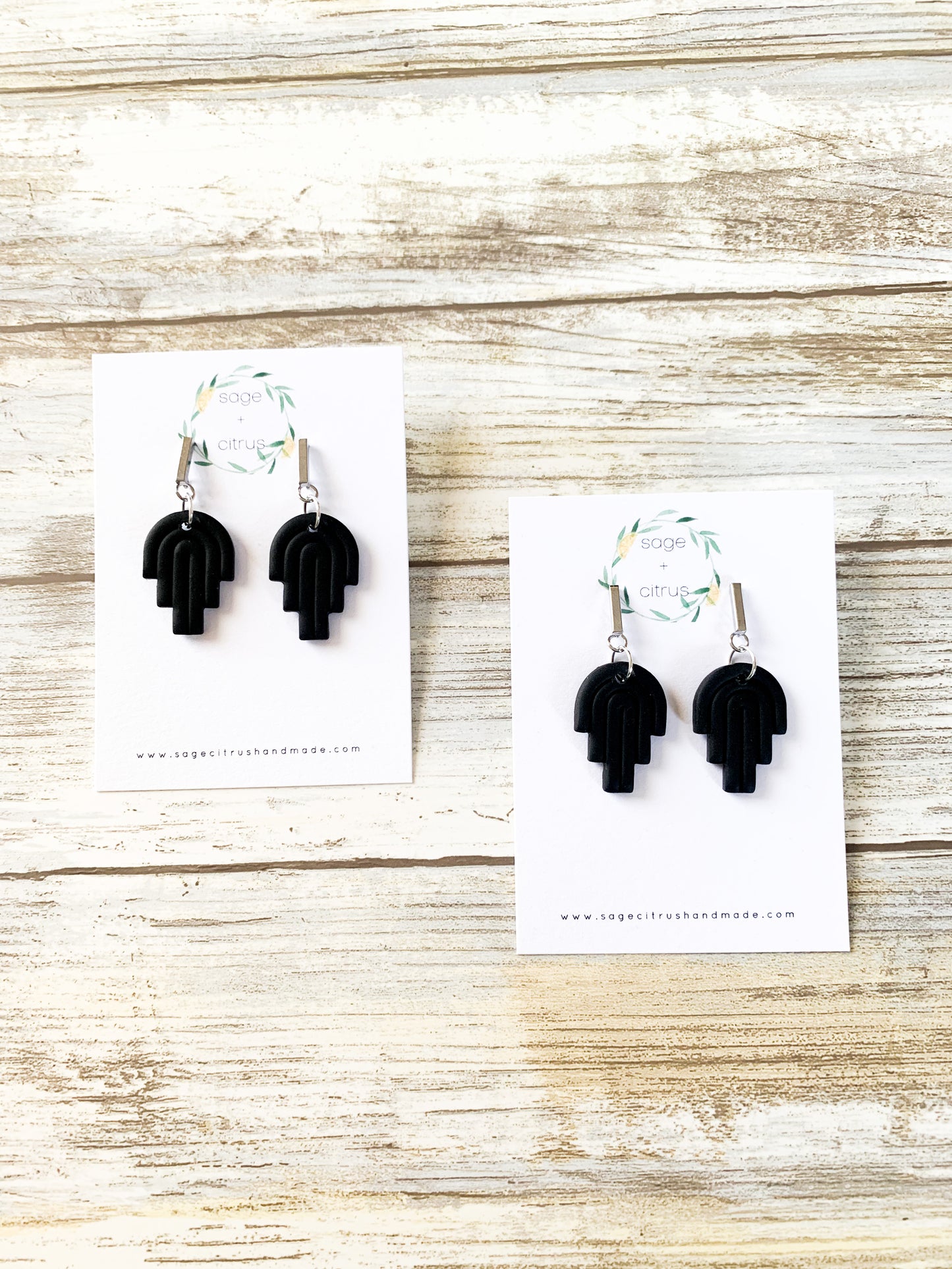Small Black Arch Dangles