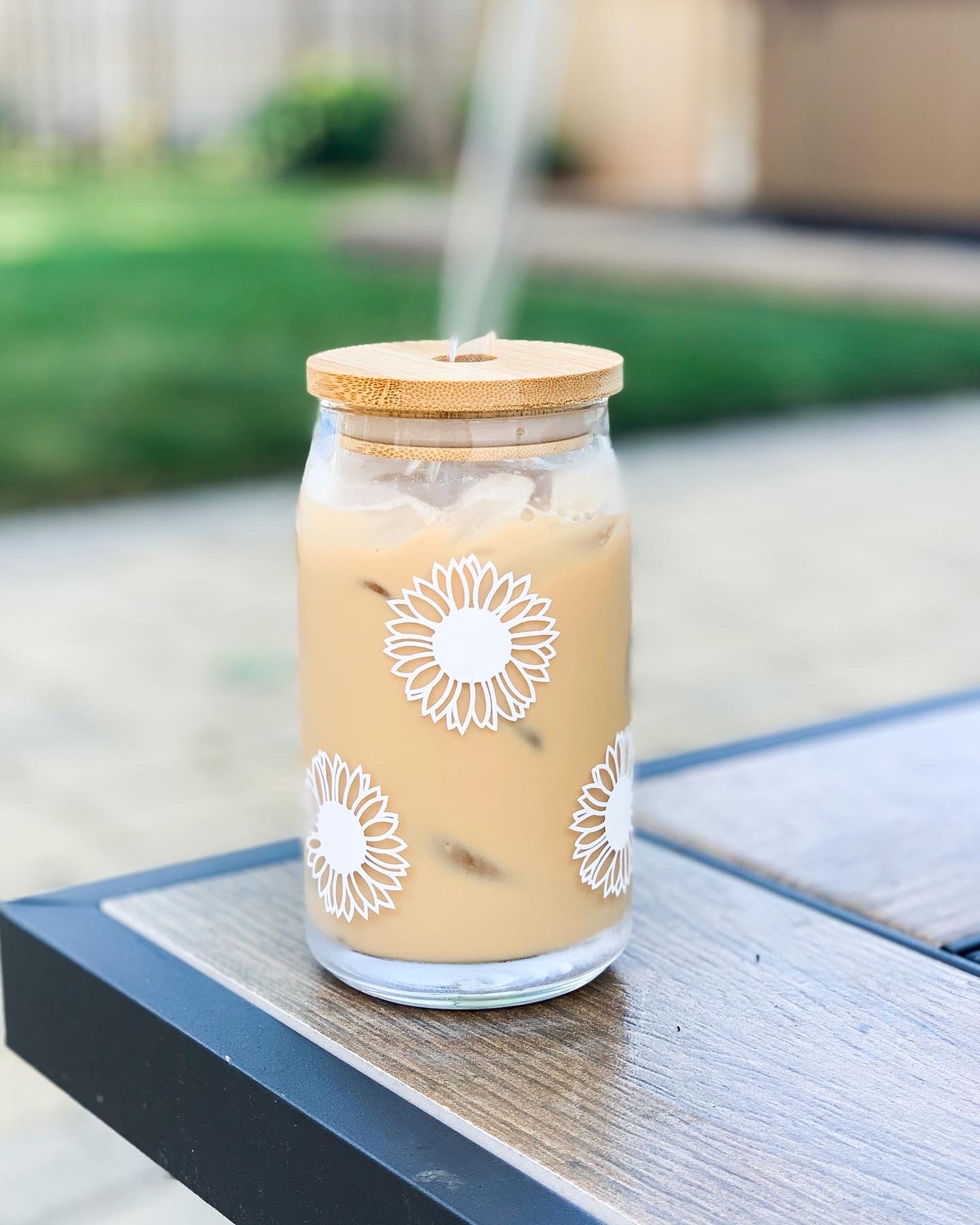 Sunflower Beer Can Glass