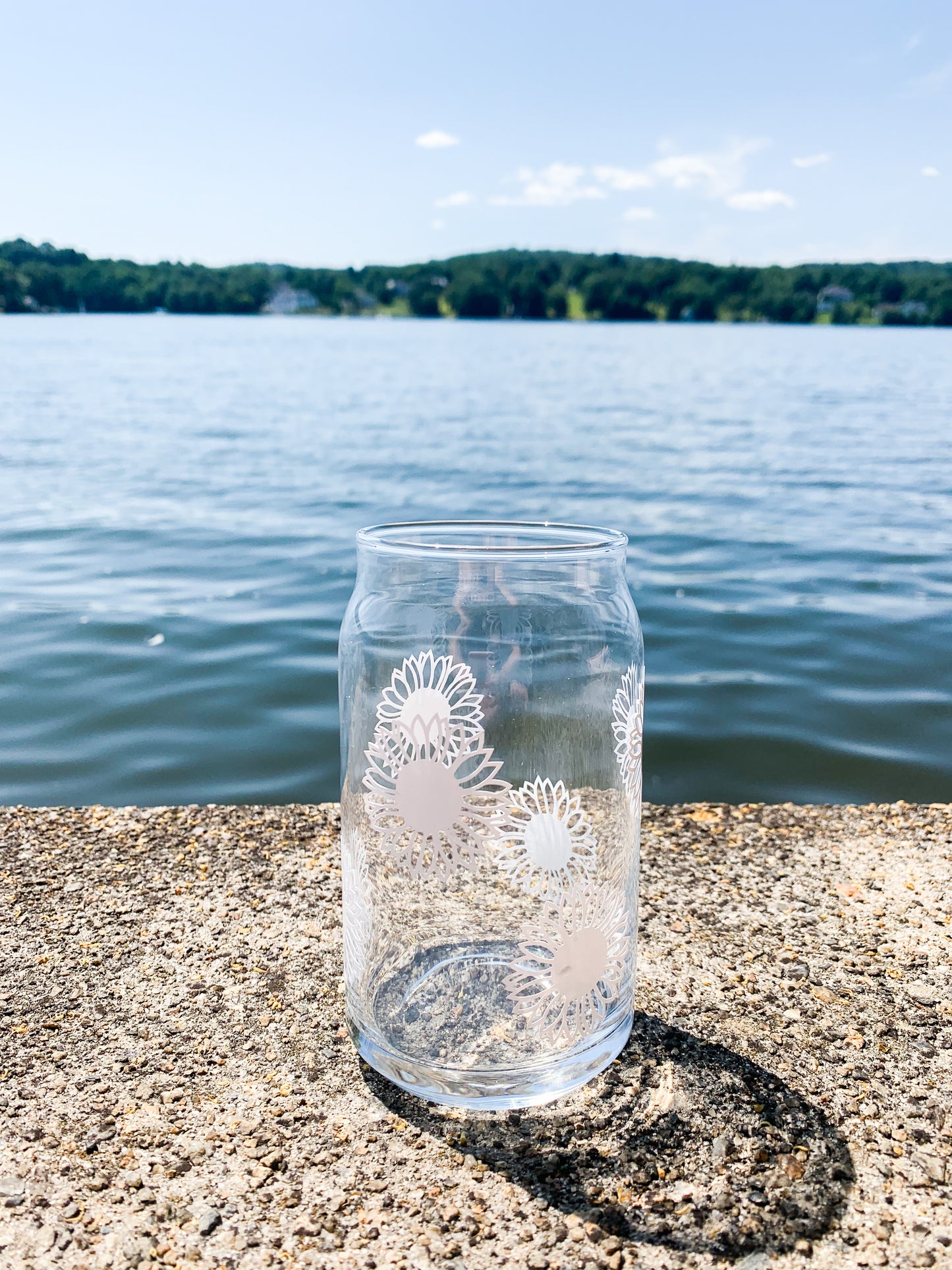 Sunflower Beer Can Glass