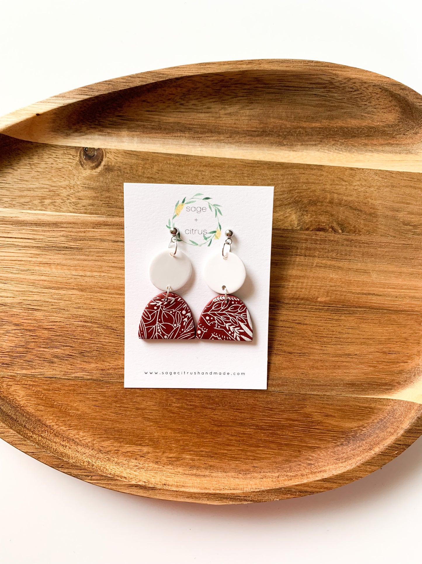 Fall Pattern Dangles - Burgundy