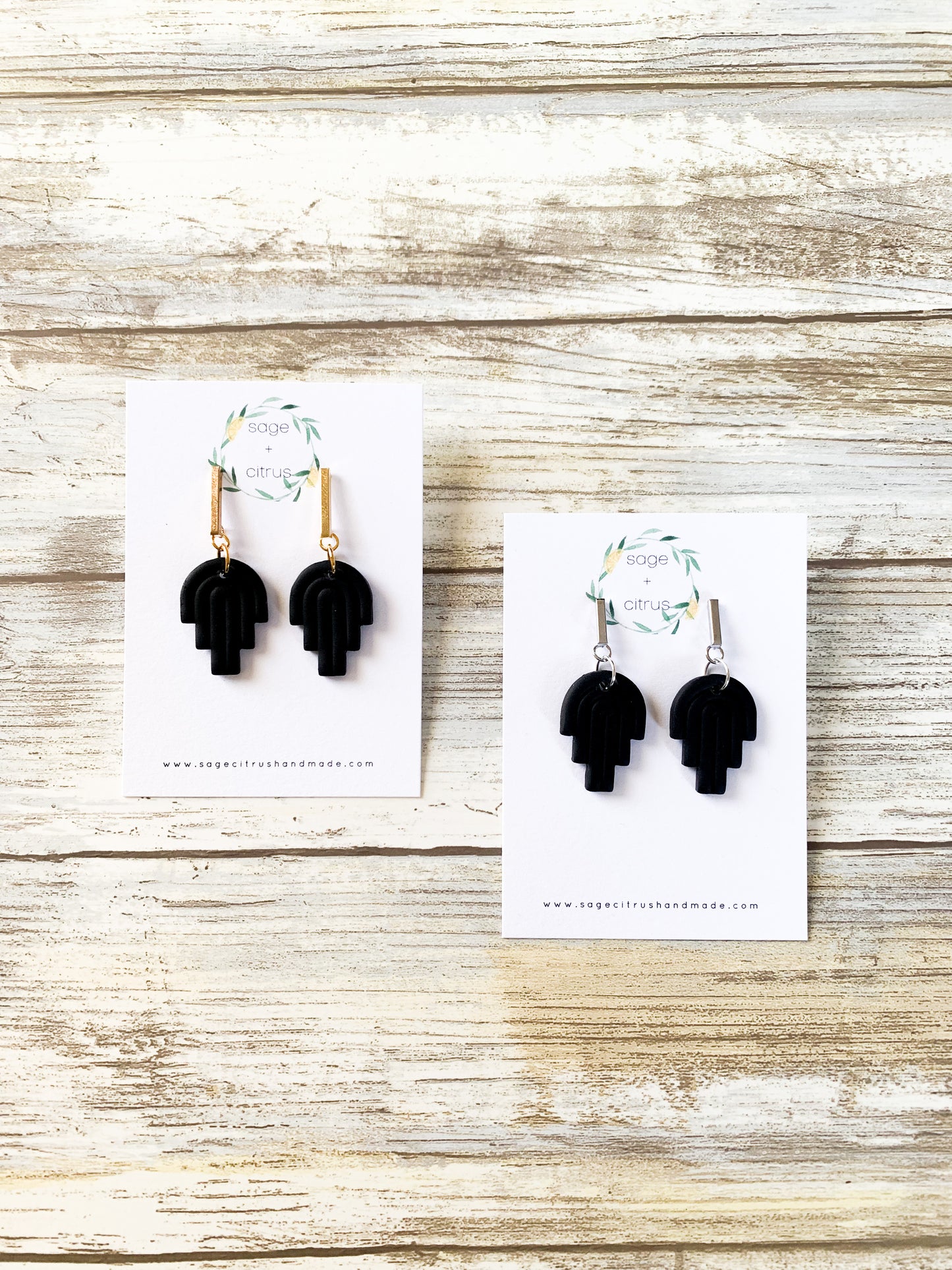 Small Black Arch Dangles