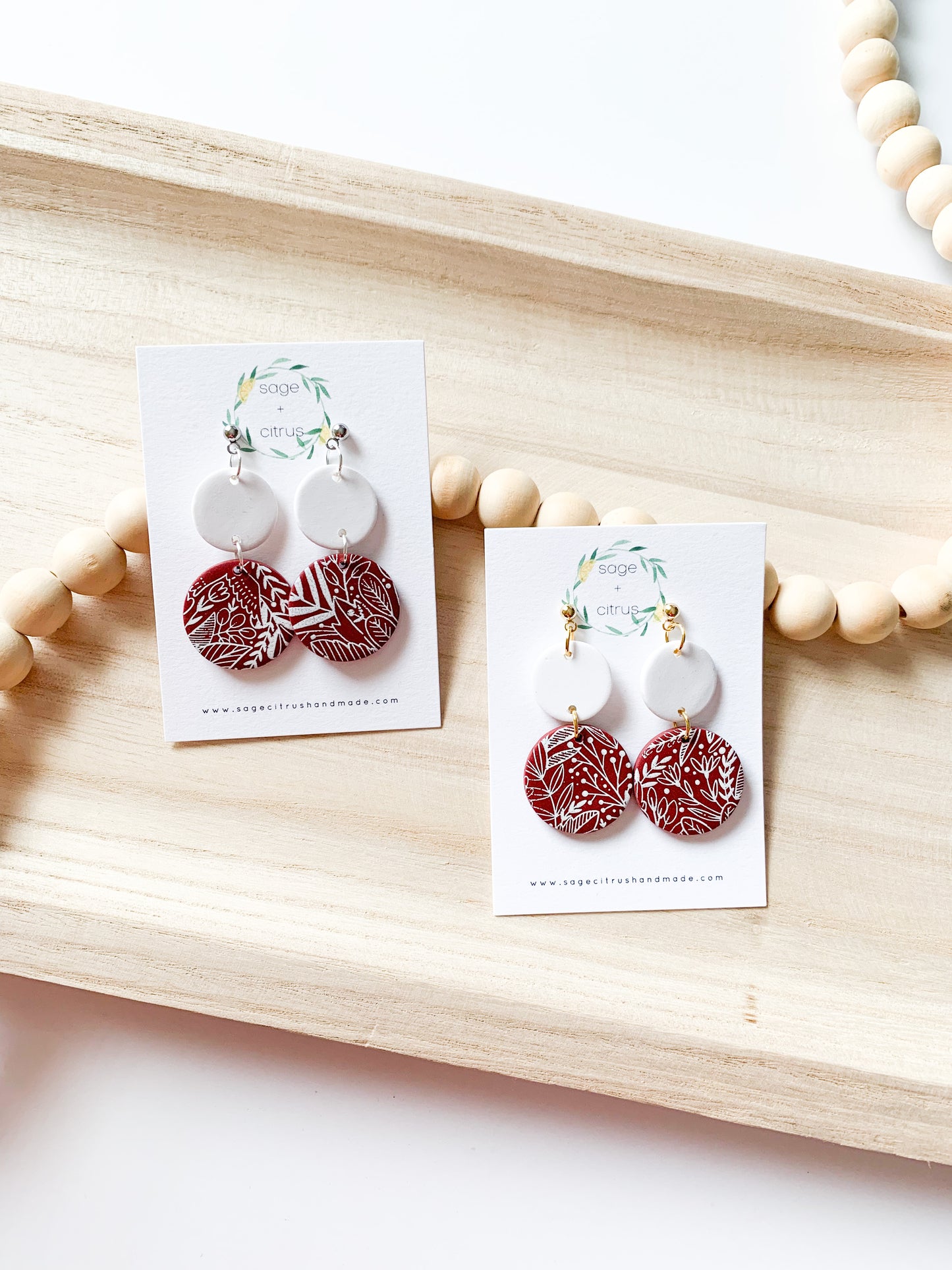 Fall Pattern Dangles - Burgundy