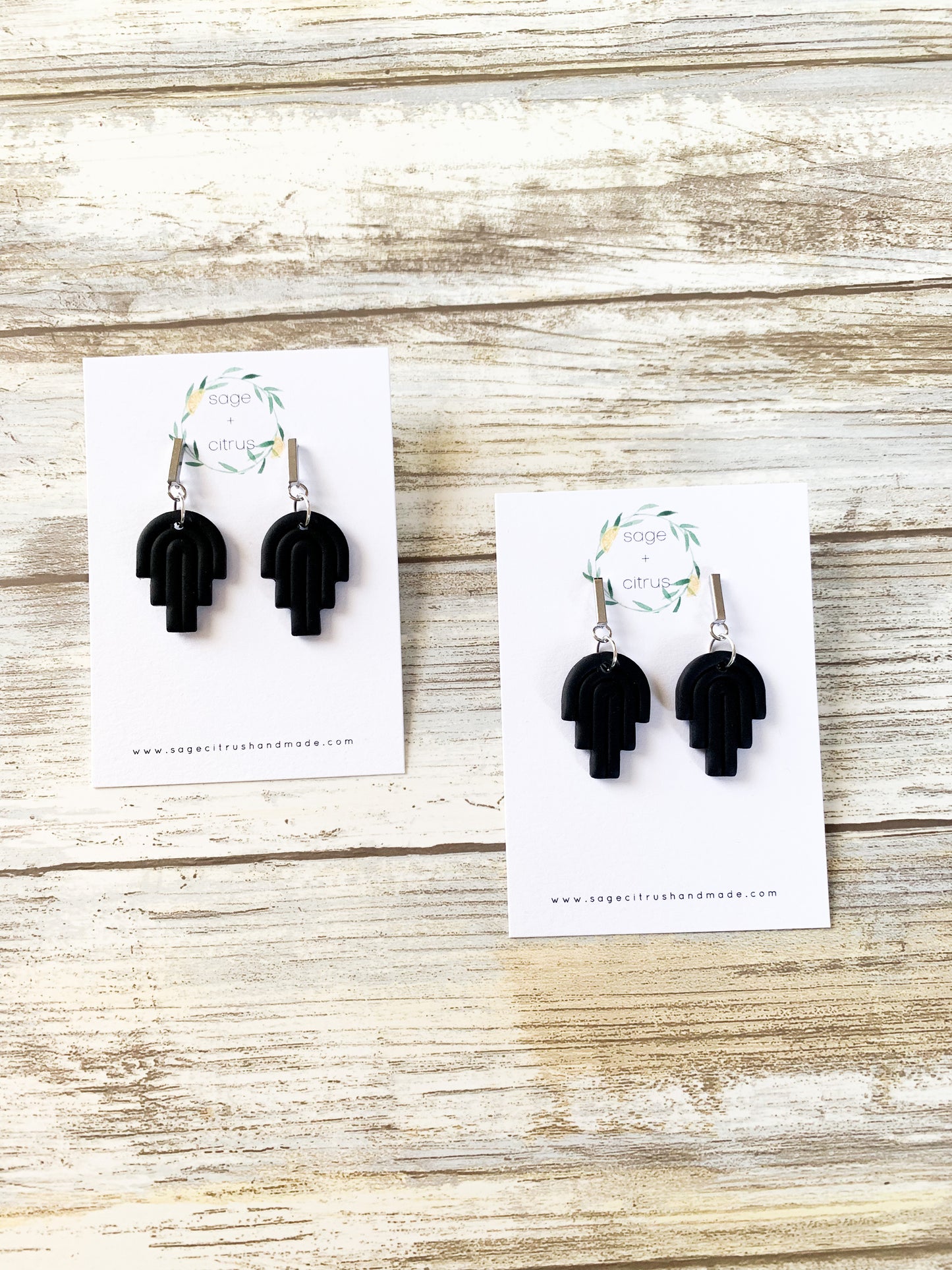 Small Black Arch Dangles