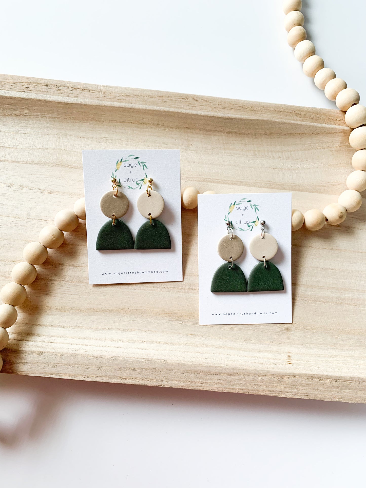 Tan & Olive Dangles