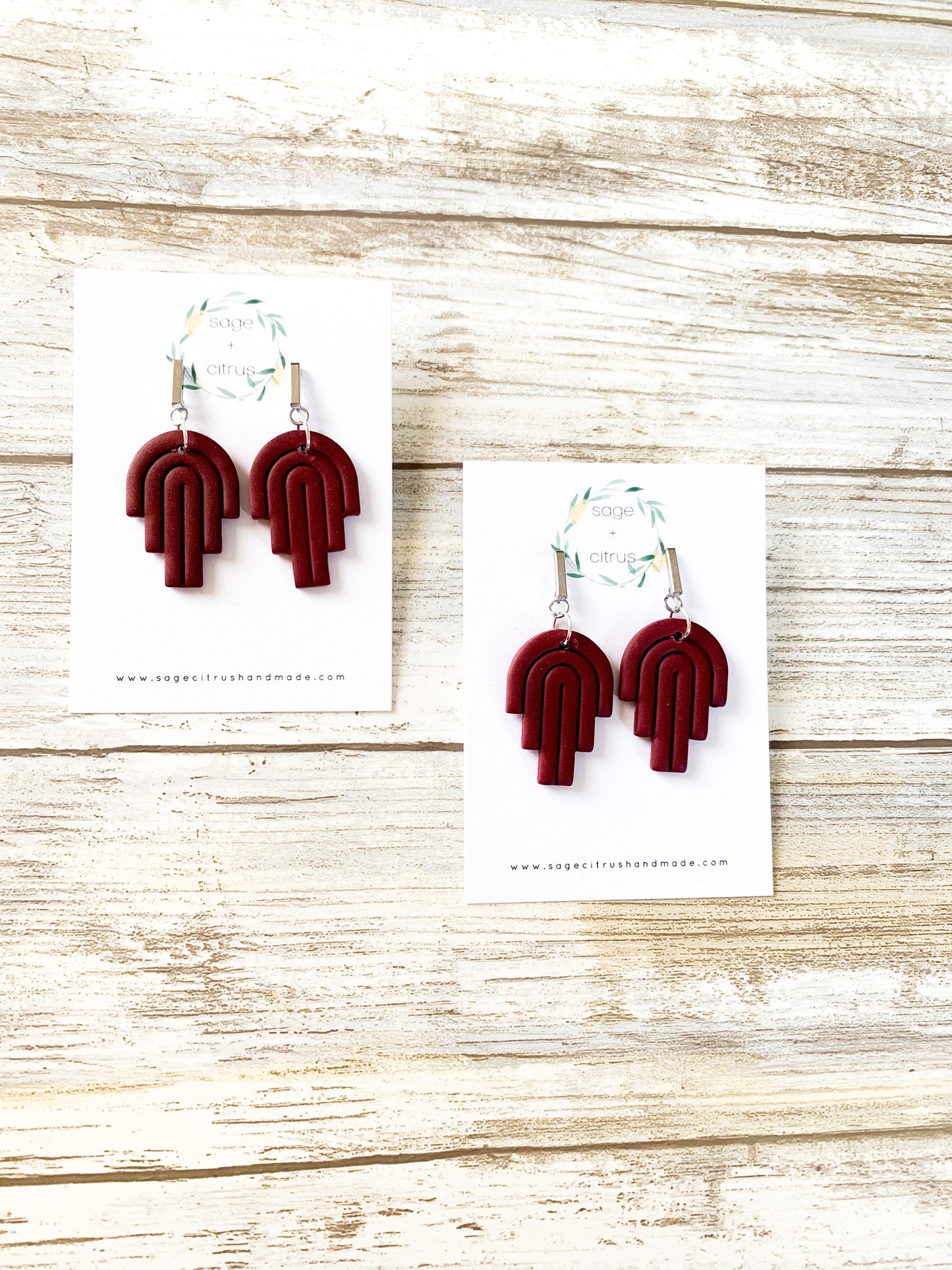 Burgundy Arch Dangles
