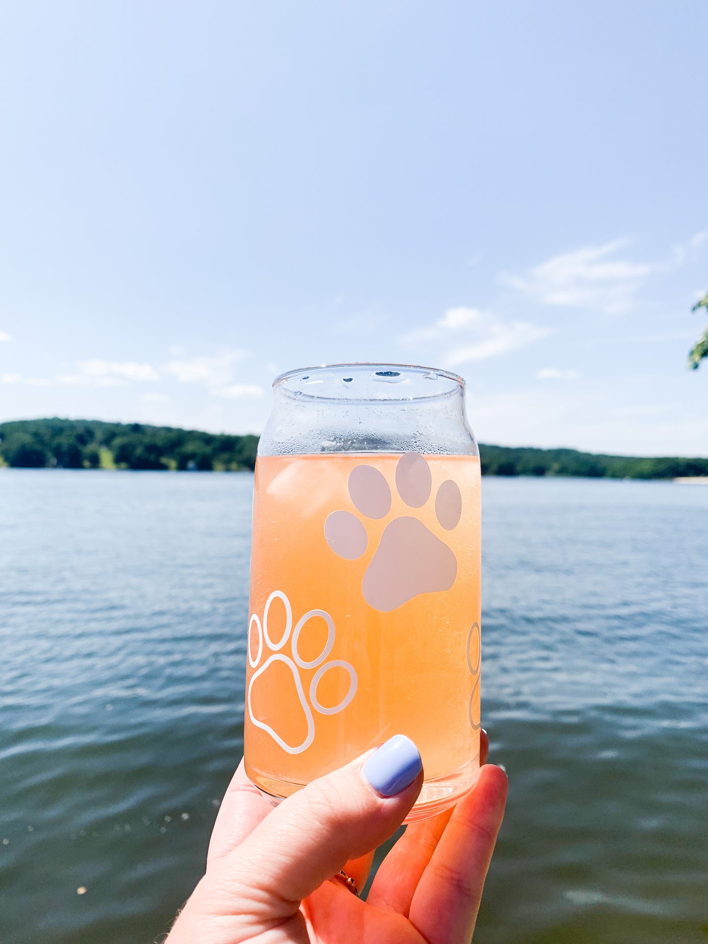 Paw Print Beer Can Glass