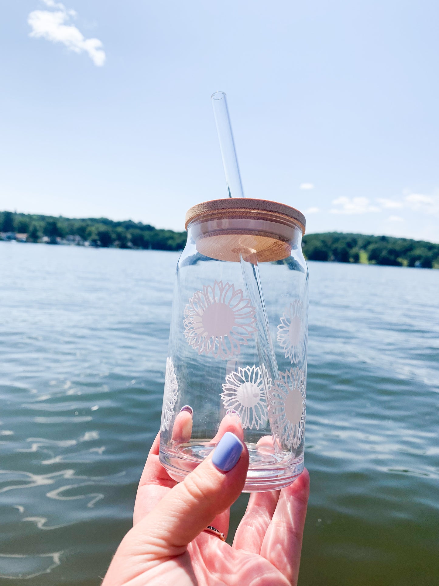 Sunflower Beer Can Glass