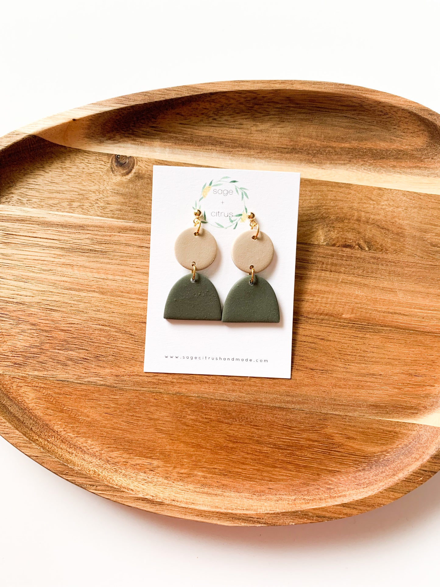 Tan & Olive Dangles