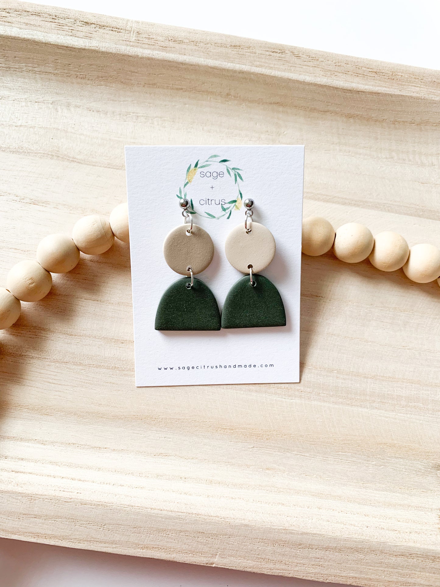 Tan & Olive Dangles