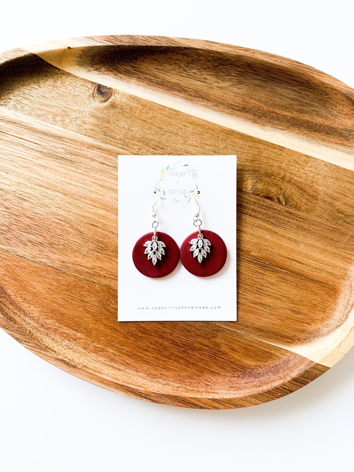 CZ Dangles - Burgundy