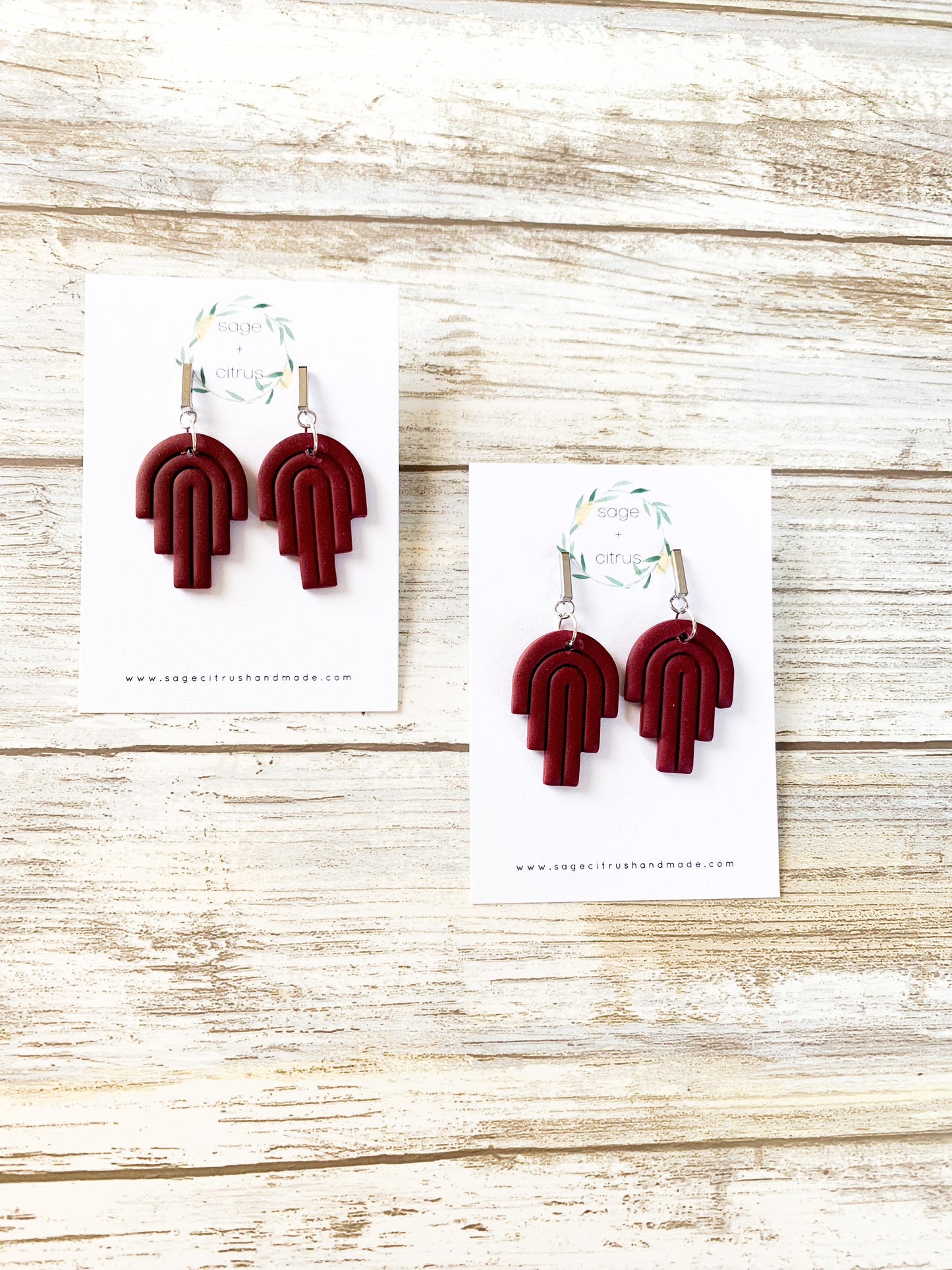 Burgundy Arch Dangles