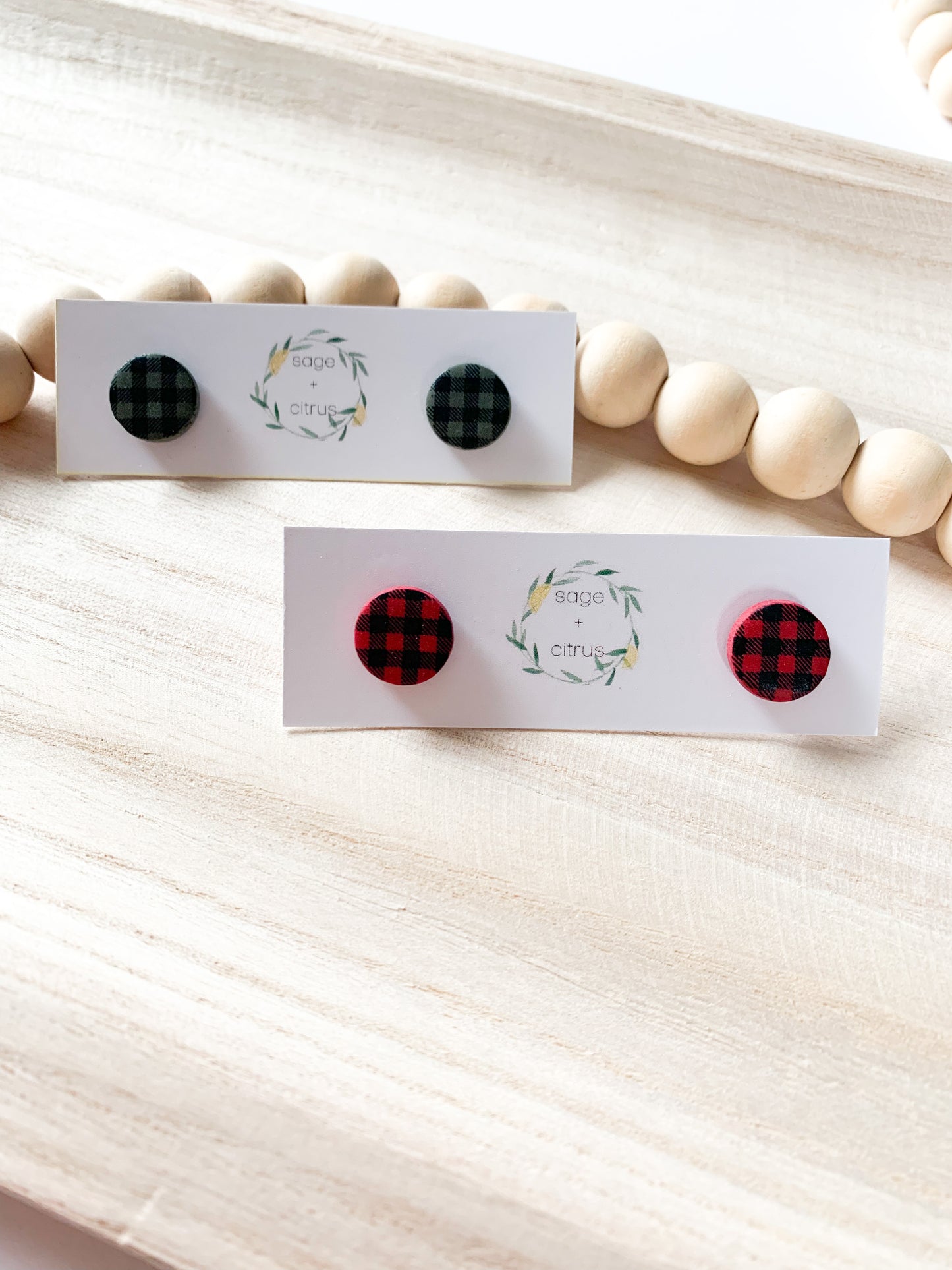 Plaid Studs