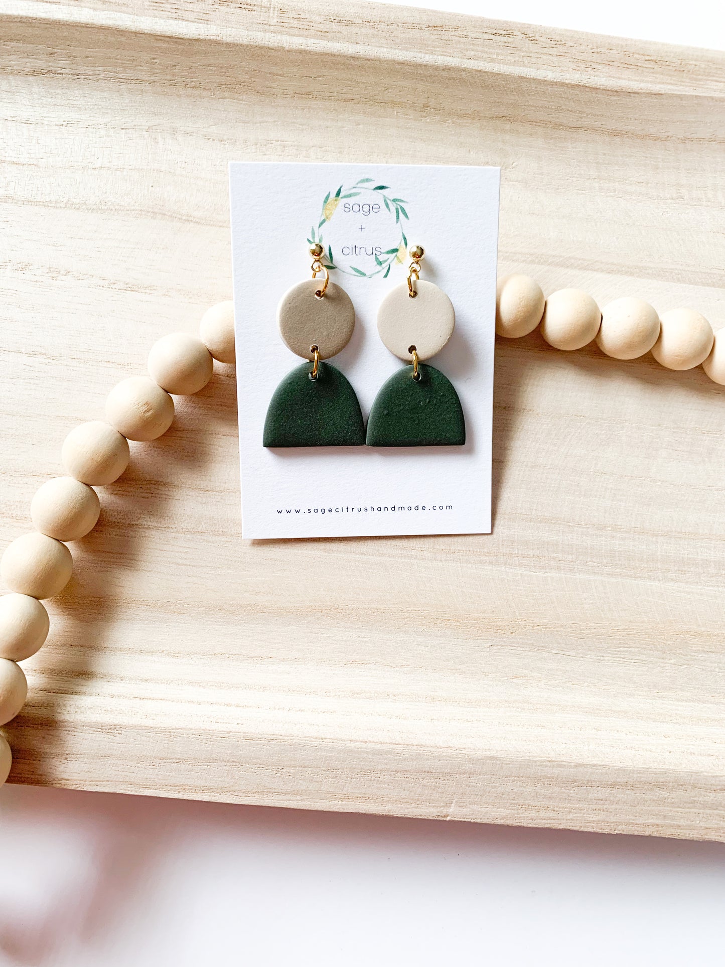 Tan & Olive Dangles