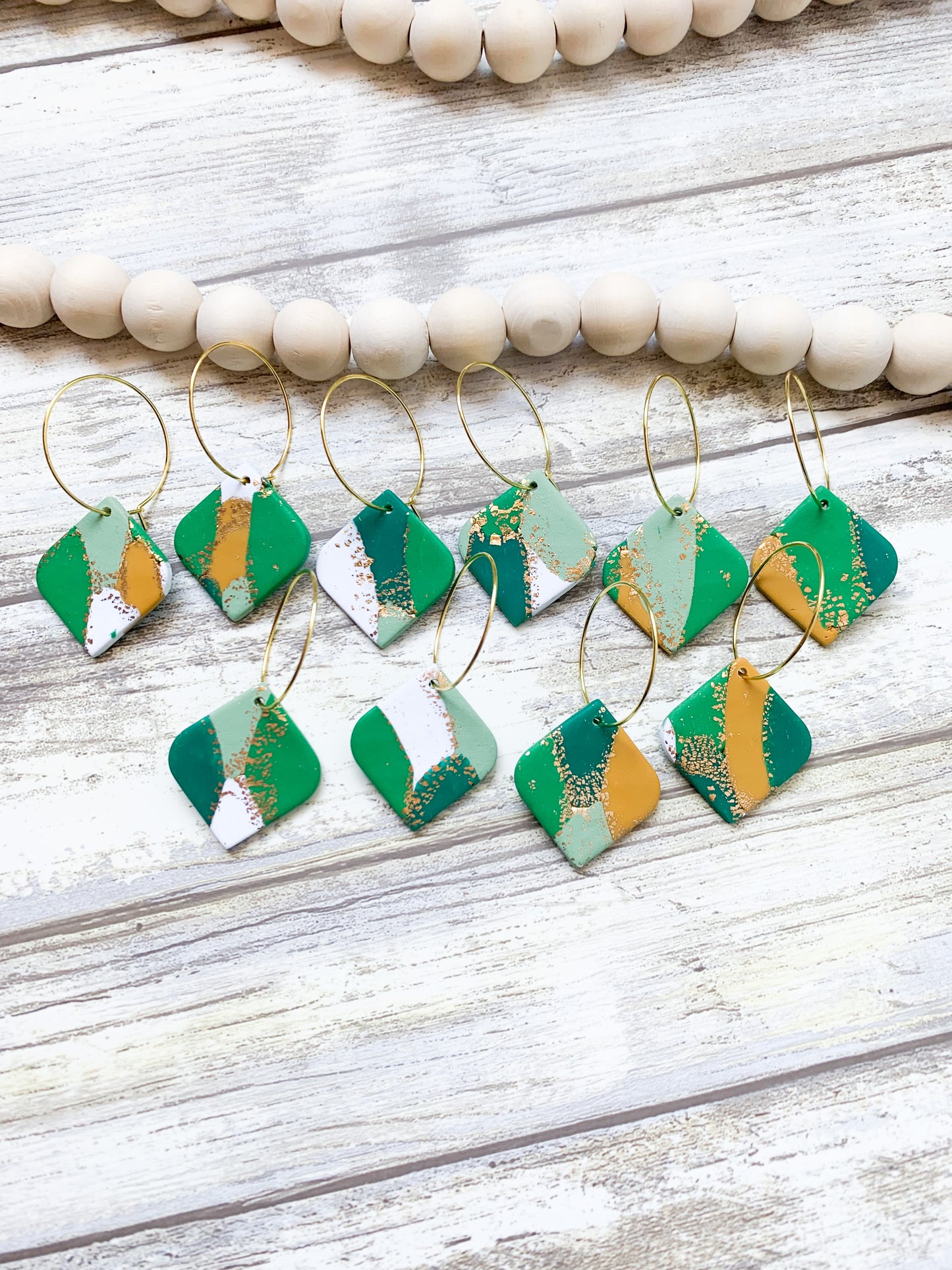Green Mixed Hoops