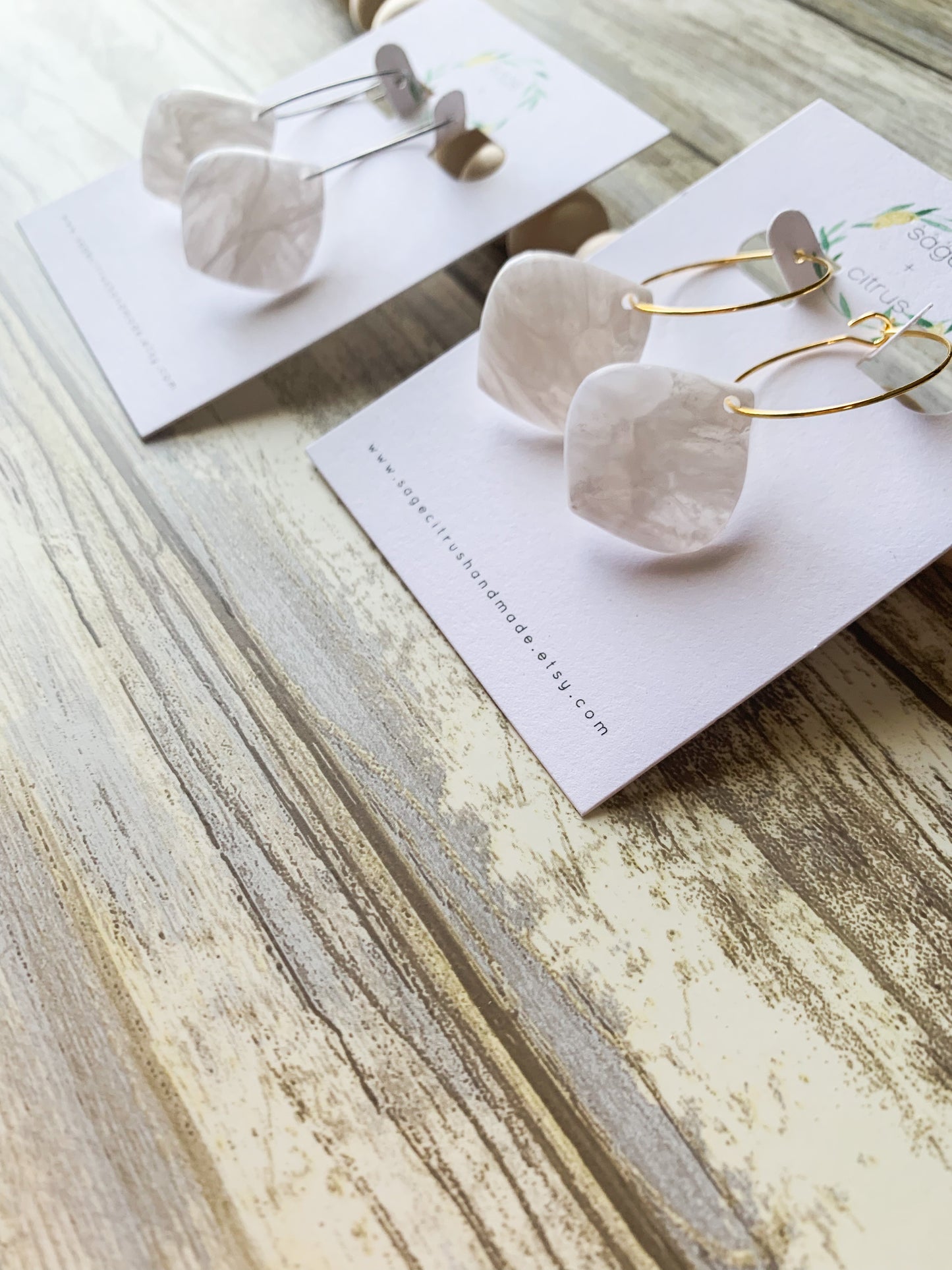 Faux Quartz Hoops