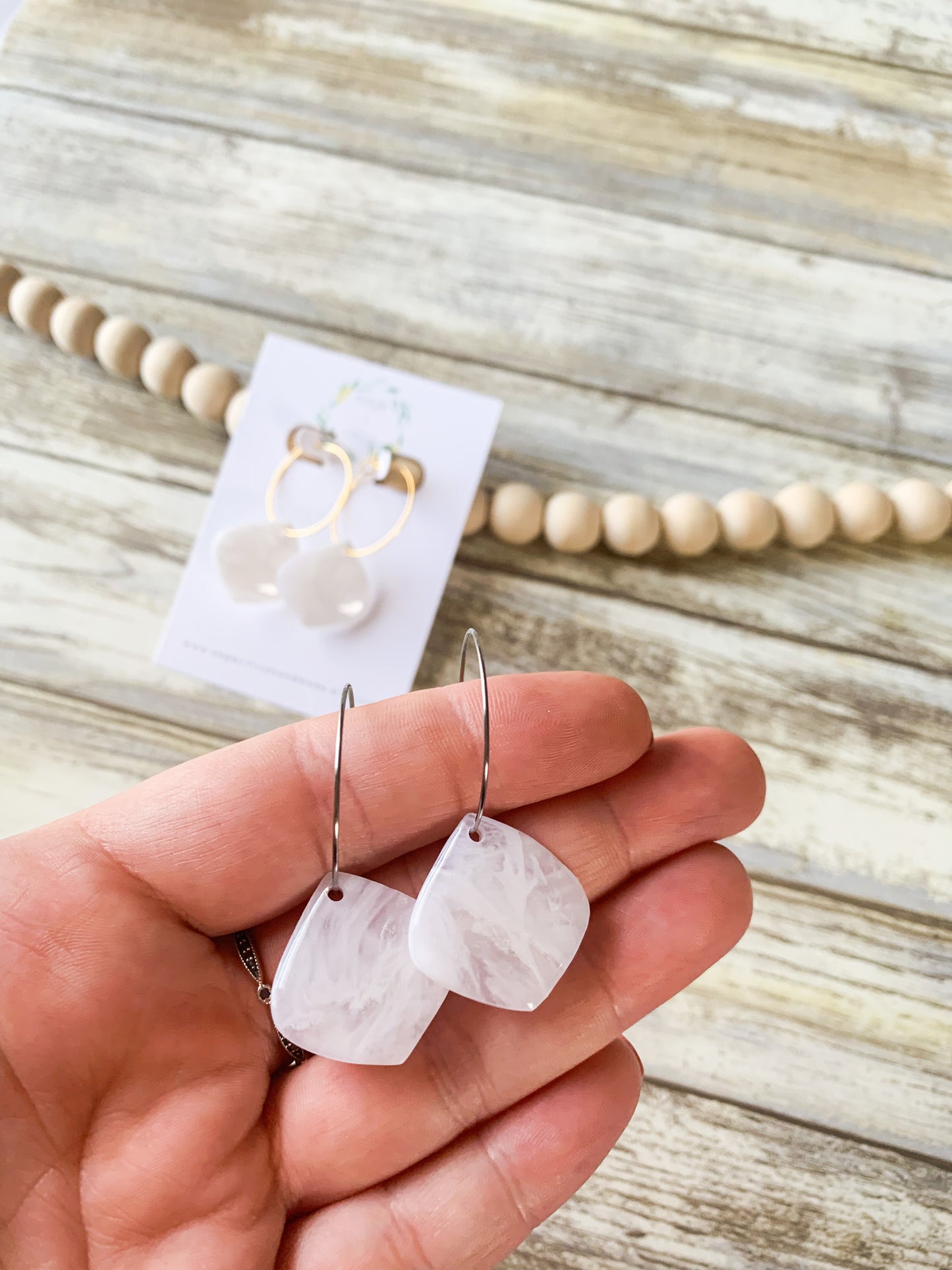 Faux Quartz Hoops