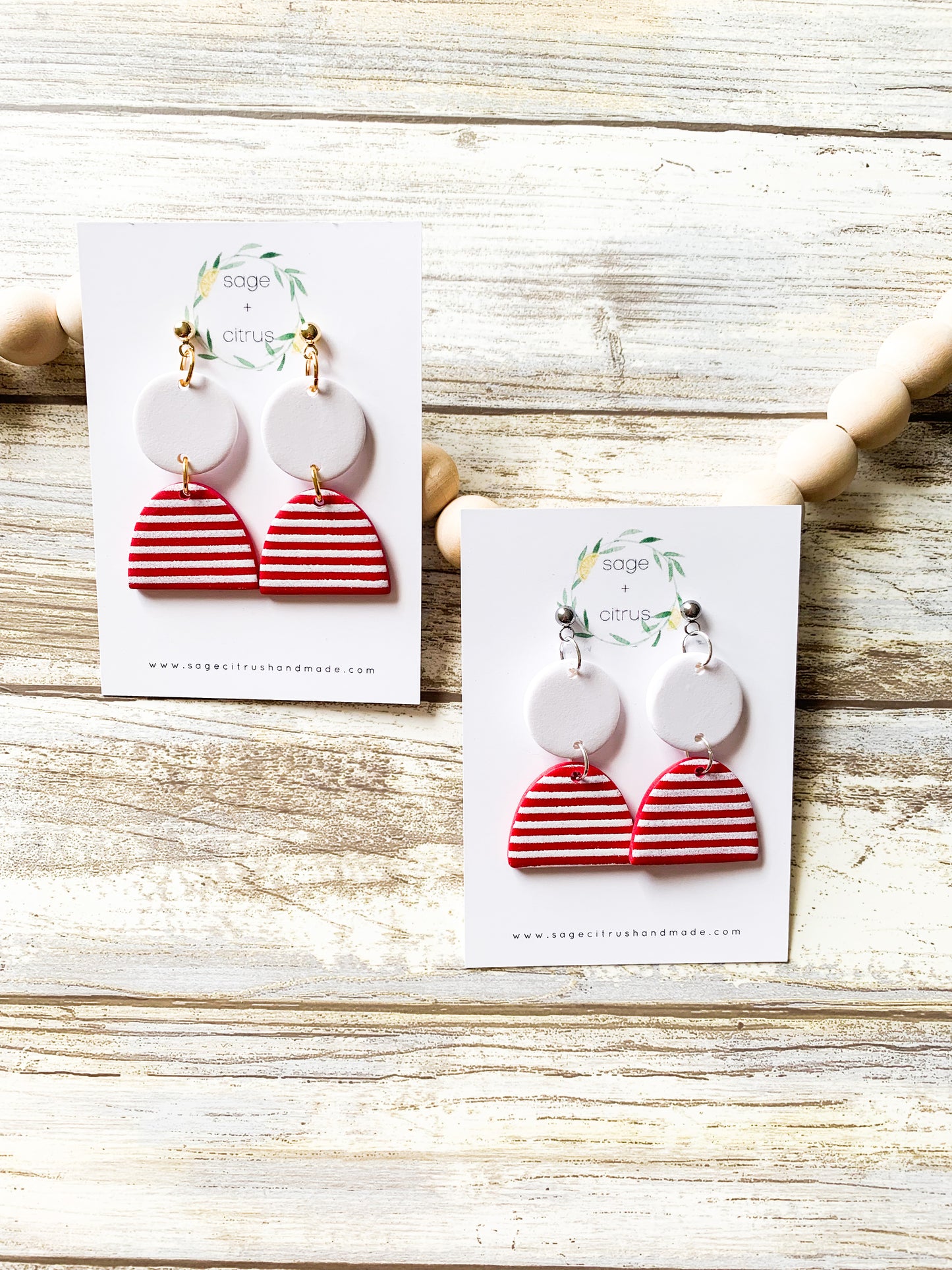 Polka Dot & Stripe Dangles