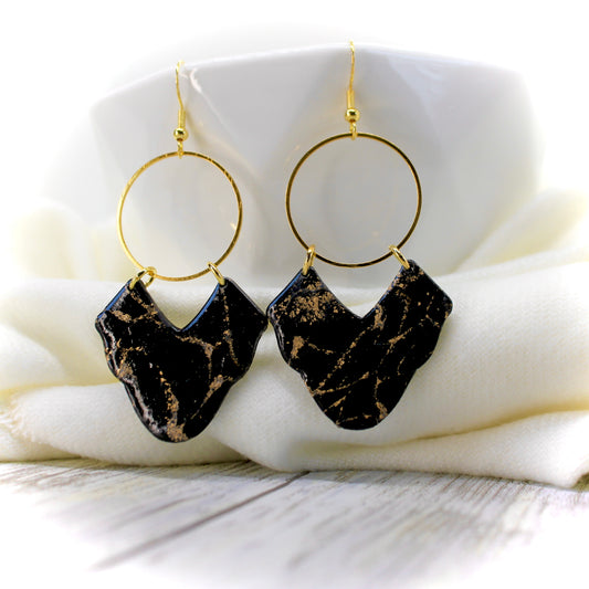 Gold Foil Marble Earrings