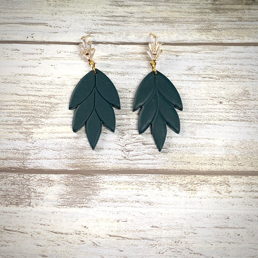CZ Pave Leaf Dangle