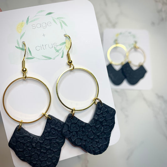 Leopard Print Clay Earrings
