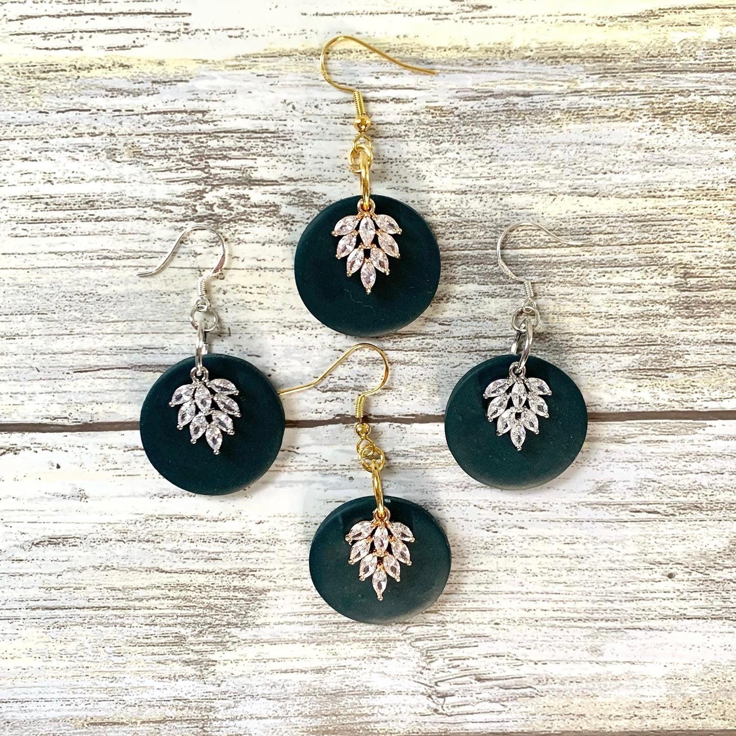 CZ Pave Clay Earrings