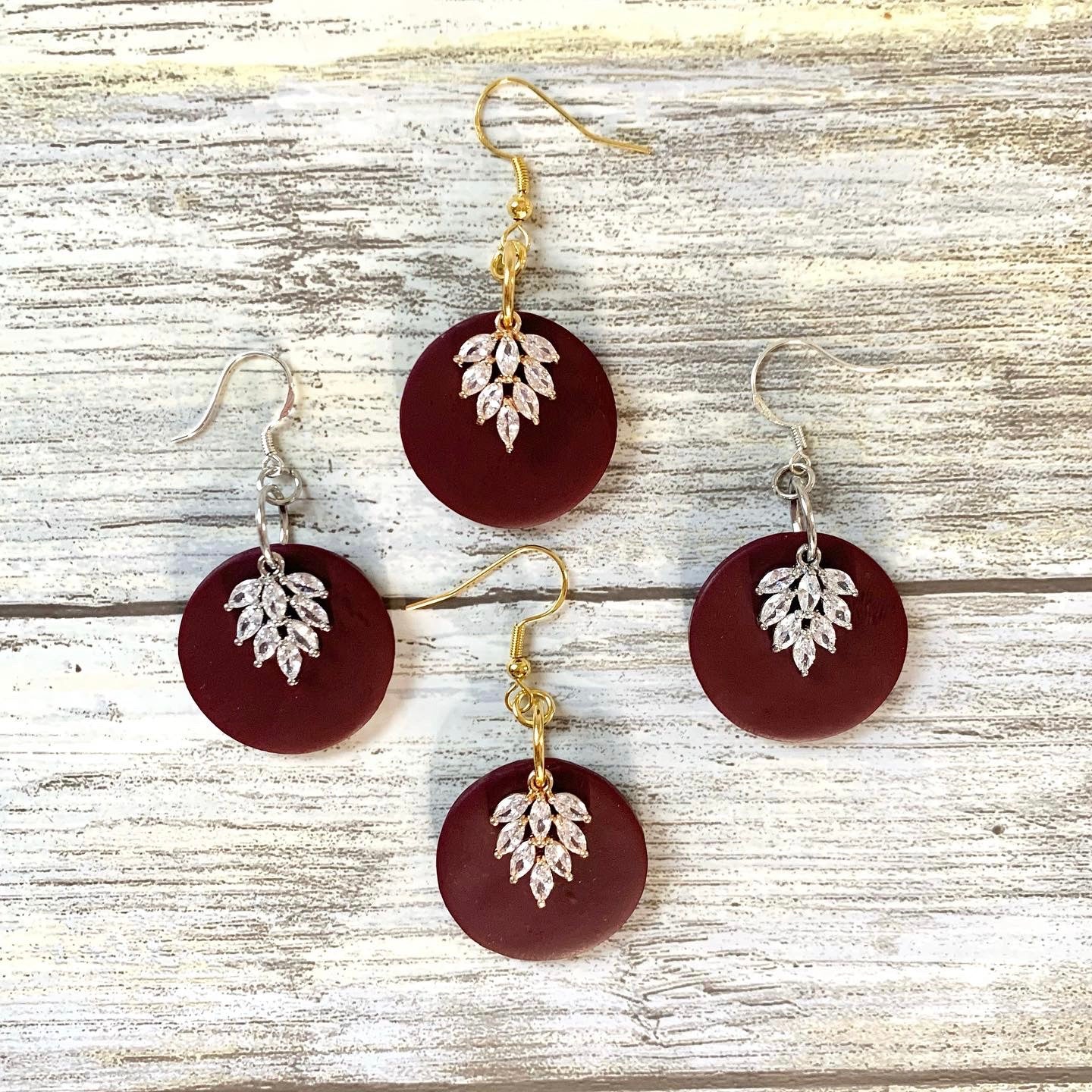 CZ Pave Clay Earrings