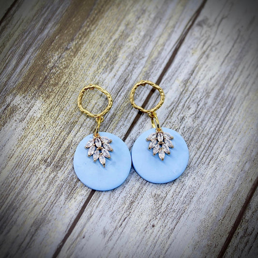 CZ Pave Clay Earrings