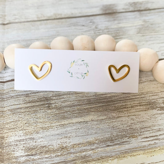 Gold Heart Earrings