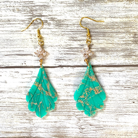 Faux Jade Marble Earrings