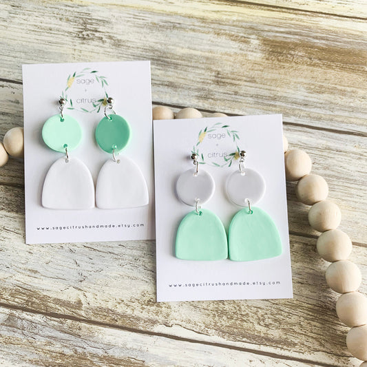 Mint & White Dangles