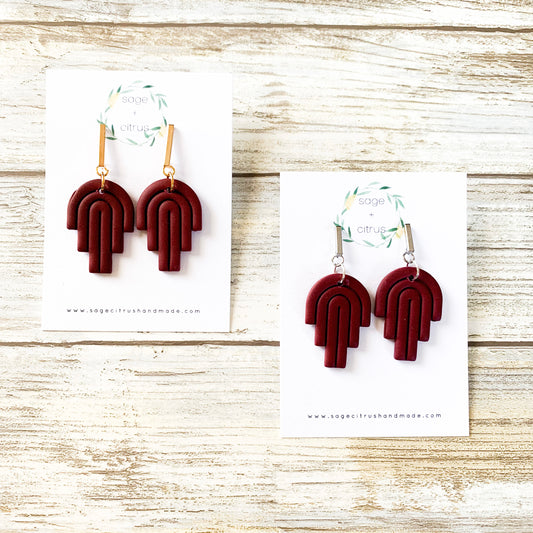 Burgundy Arch Dangles