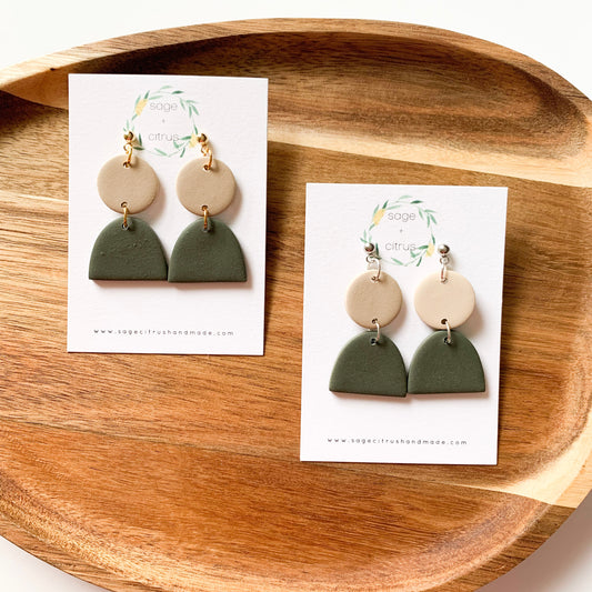 Tan & Olive Dangles