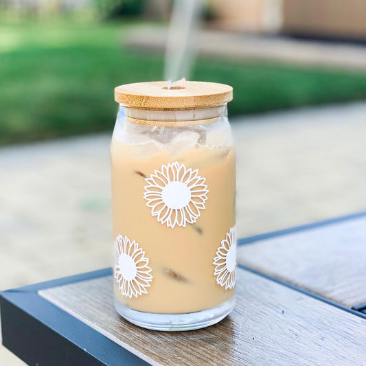 Sunflower Beer Can Glass